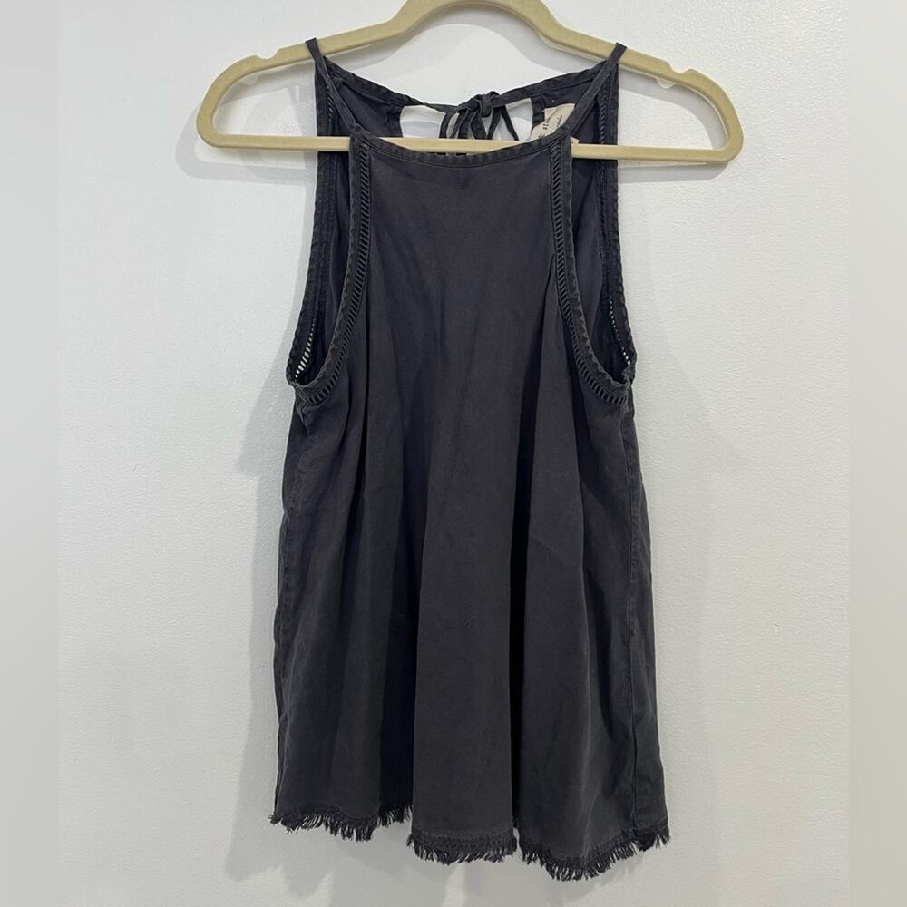 Cloth & Stone Gray Tencel Fringe top XS‎